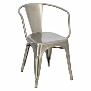 Fotel biurowy, krzesło biurowe D2.Design Krzesło Paris Arms w kolorze metalu insp irowane Tolix 41333 - Fotele i krzesła biurowe - miniaturka - grafika 2