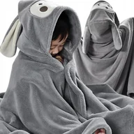 Okrycia kąpielowe dla dzieci - RĘCZNIK KĄPIELOWY OKRYCIE KĄPIELOWE Z KAPTUREM 70x140 CM PONCZO DLA DZIECI - miniaturka - grafika 1