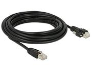 Kable miedziane - Delock Patch cable m Schraube Cat.6 5m black (85670) - miniaturka - grafika 1