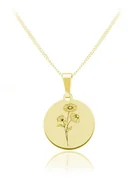 Naszyjniki - Kwiaty Polskie - Naszyjnik z Rumiankiem -24k złocenie - miniaturka - grafika 1