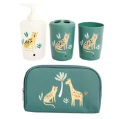 Pojemniki łazienkowe - Zestaw Akcesoriów Łazienkowych Ze Zwierzakami, 4 Elementy - miniaturka - grafika 1