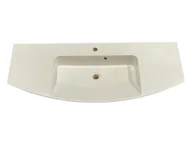 Umywalki - Umywalka wpuszczana w blat, biała, 121 x 50 cm - miniaturka - grafika 1