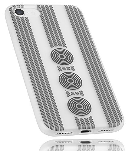 mumbi Etui kompatybilne z iPhone SE 2 2020/7 / 8 etui na telefon komórkowy Double Grip z motywem okręgów, przezroczyste białe