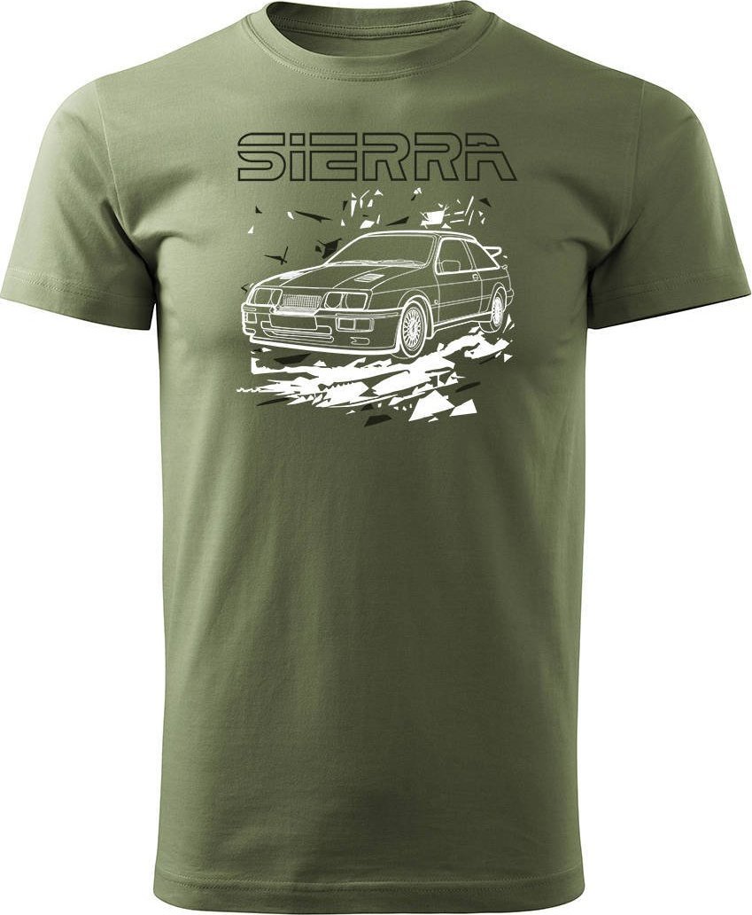 Topslang Koszulka z samochodem Ford Sierra RS 500 z Fordem Sierra RS 500 cosworth męska khaki XXL