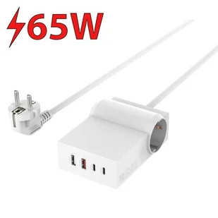 Ładowarka sieciowa 4SMARTS Power Strip Desk GaN 65W Biały - Ładowarki do telefonów - miniaturka - grafika 1