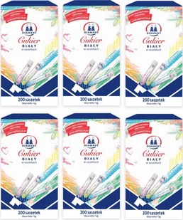 Diamant Diamant Cukier biały w saszetkach 1 kg 200 sztuk x 6 sztuk - Cukier i słodziki - miniaturka - grafika 1