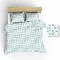 Pościel dla dzieci - Extrapościel Pościel bawełniana 100x135 1220E biała jeże drzewka pistacjowe muchomorki 146N - miniaturka - grafika 1