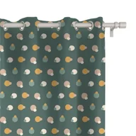 Zasłony - Zasłona WINTER wzór BN68 | Bombki na zielonym tle 150 x 300 cm tkanina zaciemniająca - miniaturka - grafika 1