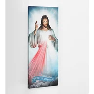 Ikony i obrazy sakralne - Jezu Ufam Tobie - napis - obraz polycanvas, 50x125 - miniaturka - grafika 1