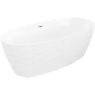 Wanny - Mexen Olea wanna wolnostojąca wzór 170 x 80 cm, biała, przelew nikiel szczotkowany - 52821708000-97 - miniaturka - grafika 1