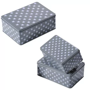 Kesper Puszki na ciastka 3 sztuki szare w białe gwiazdki 38282k - Pojemniki kuchenne - miniaturka - grafika 1