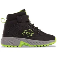Buty dla chłopców - Lotto WOODLARK MID K Unisex dziecięce półdługie kozaki, czarne/FR.Green, 32 EU, Black Fr Green, 32 EU - miniaturka - grafika 1