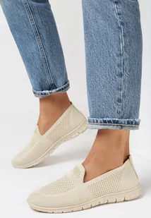 Beżowe Tenisówki Dubost - Trampki damskie - miniaturka - grafika 1