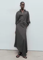 Spódnice - MANGO - Asymetryczna długa spódnica średni szary - XS - Kobieta - miniaturka - grafika 1