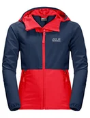 Kurtki i płaszcze dla chłopców - Jack Wolfskin Chłopięca Turbulence B Kurtka Softshell, Peak Red, 176 - miniaturka - grafika 1