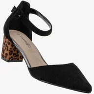 Czółenka - Czółenka Damskie Buty Na Słupku Panterka Czarne Goodin GD-FL1000B Czarny 41 - miniaturka - grafika 1