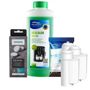 Zestaw Bosch - Filtr Al-Inte 3szt, Odkamieniacz Aqualogis Verde 500ml, Siemens TZ80001 Tabletki Czyszczące - Akcesoria i części do ekspresów do kawy - miniaturka - grafika 1