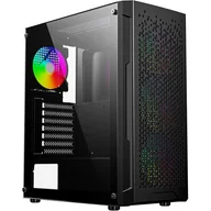Obudowy komputerowe - GEMBIRD OBUDOWA FORNAX 400X MIDI-TOWER (2X USB 3.0, 1X USB 2.0, HD AUDIO, SZKLANY PANEL BOCZNY, PODŚWIETLENIE ARGB) CZARNA - miniaturka - grafika 1