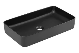 Comad SLIM 2 BLACK Umywalka nablatowa ceramiczna czarna 61cm - Umywalki - miniaturka - grafika 1