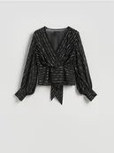 Bluzki damskie - Reserved - Bluzka z metalicznym wzorem - wielobarwny - miniaturka - grafika 1