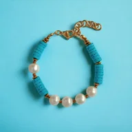 Bransoletki - LIMITOWANA bransoletka : kolekcja summer ocean : PERŁY & LAWA turkusowa - miniaturka - grafika 1