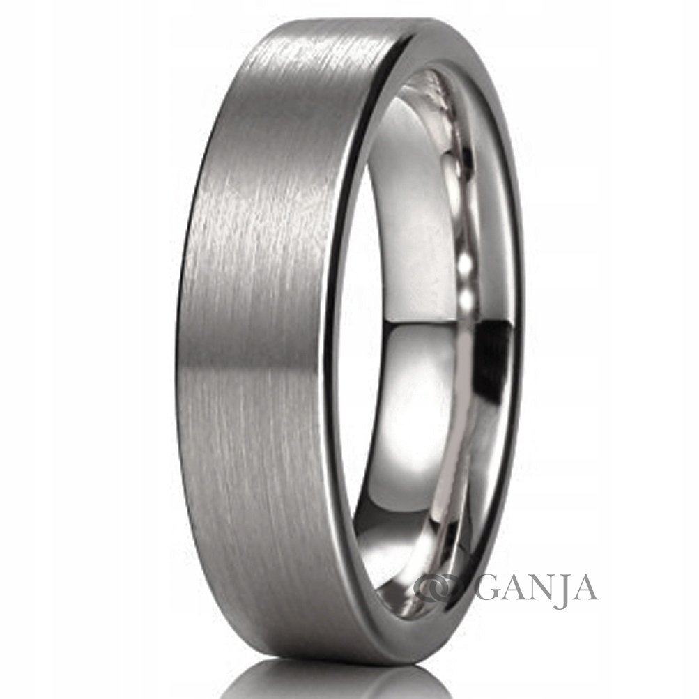 Obrączka tytanowa płaska szer. 5mm wzór BT14