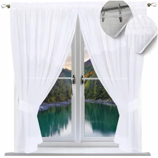 Firana gotowa prosta 150x200 firany gładkie łapacz firany woal klasyczne - Firany Firana gotowa prosta 150x200 firany gładkie łapacz firany woal klasyczne - Firany - miniaturka - grafika 1