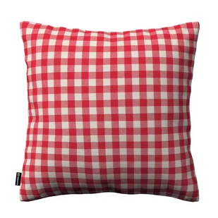 Dekoria Poszewka Kinga na poduszkę czerwono biała kratka 1,5x1,5cm) 60 × 60 cm Quadro 105-136-16 - Poszewki na poduszki - miniaturka - grafika 1
