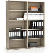 Regały biurowe - B2B Partner Regał biurowy wysoki LAYERS, 1582 x 400 x 1905, dąb naturalny 611477 - miniaturka - grafika 1