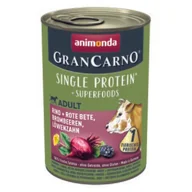 Mokra karma dla psów - animonda GranCarno Single Protein Superfoods Wołowina i buraki czerwone, jeżyny, mniszek lekarski 6x400 g - miniaturka - grafika 1