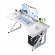 Biurka gamingowe - BIURKO GAMINGOWE STÓŁ DLA GRACZA KOMPUTEROWE BIAŁE DUŻE NOWOCZESNE MŁODZIEŻOWE 120 CM - miniaturka - grafika 1