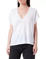 Bluzy damskie - Pepe Jeans Damska bluza z pierwiosnkiem, 800 biały, S - miniaturka - grafika 1