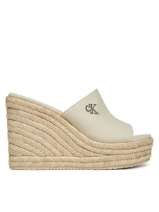 Calvin Klein Jeans Espadryle Wedge Rope Slide Mg YW0YW01699 Écru - Espadryle damskie - miniaturka - grafika 1