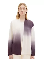 Swetry damskie - TOM TAILOR Damski kardigan z gradientem kolorów, 33799-Grey Offwhite Sprayed Design, XS - miniaturka - grafika 1