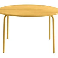 Stoły ogrodowe - Stół ogrodowy okrągły o śr. 110 cm z metalu - Żółty musztardowy - MIRMANDE marki MYLIA - miniaturka - grafika 1
