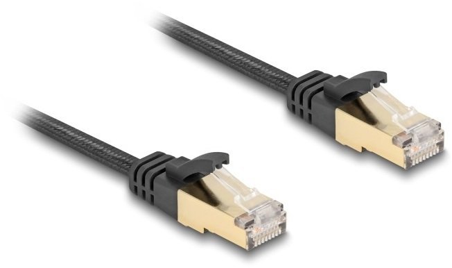 Delock RJ45 Płaski kabel sieciowy z oplotem Cat.6A U/FTP wtyk-wtyk 3 m czarny 80327