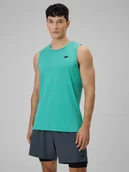 Koszulki sportowe męskie - 4F Koszulka treningowa regular szybkoschnąca męska - turkusowa XXL - miniaturka - grafika 1