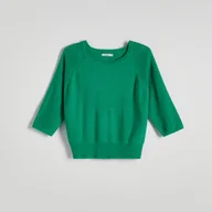 Swetry damskie - Reserved - Gładki sweter - Zielony - miniaturka - grafika 1