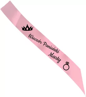 Szarfa personalizowana z imieniem na Wieczór Panieński - 140 cm - 1 szt. - Wieczór panieński i kawalerski - miniaturka - grafika 1