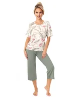 Piżamy damskie - Donna Piżama Michelle 3/4 XL Beżowy - miniaturka - grafika 1