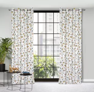 Zasłona 140 x 250 Dekoracyjna Kristal Bia+Sreb - Zasłony - miniaturka - grafika 1