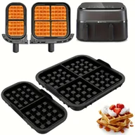 Inne - TEMU 2 szt. Silikonowe wtyczki do formy do Philips Airfryer - Kompatybilne z dwoma koszami 3000 Seria 6L/3L NA350, Wielokrotnego użytku, - miniaturka - grafika 1