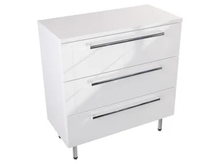 Szafka Stojąca Z Blatem ATH 80 cm - Biały Wysoki Połysk - Uchwyty Chromowane - Szafki łazienkowe - miniaturka - grafika 1