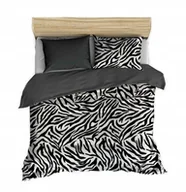 Pościel - pościel z polaru 180x200 + 2 poszewki P 305-4 DUO zebra czarna / popiel - miniaturka - grafika 1