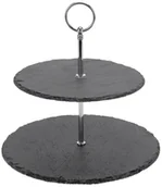 Tace i patery - EH Excellent Houseware PATERA NA CIASTO 2 POZIOMOWA KAMIEŃ ŁUPKOWY KOOPMAN 210000060 - miniaturka - grafika 1