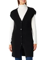 Kurtki damskie - United Colors of Benetton Damska kurtka z dzianiny M/M 107nd600u kamizelka, czarna 700, L - miniaturka - grafika 1