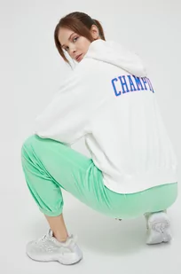 Champion bluza damska kolor biały z kapturem z nadrukiem - Bluzy damskie - miniaturka - grafika 1