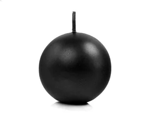 Party Deco Świeca ""Kula"" metaliczna, czarna - 6 cm - 1 szt. SKUMET60-010-OP - Świece - miniaturka - grafika 1