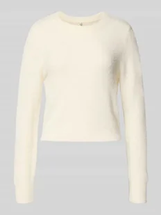 Sweter z dzianiny o kroju regular fit z okrągłym dekoltem model ‘PETRA’ - Swetry damskie - miniaturka - grafika 1