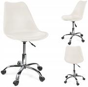 Fotele i krzesła biurowe - Krzesło biurowe na kółkach, obrotowe, do biurka FOTEL biurowy IGER biały - miniaturka - grafika 1